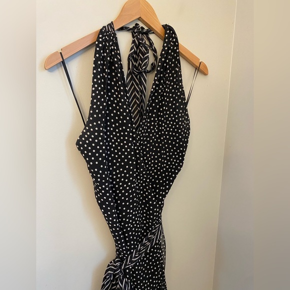 ESCADA 100% Silk Polka Dot Wrap Dress Y2K Vintage Size Eur 36 - Picture 3 of 11